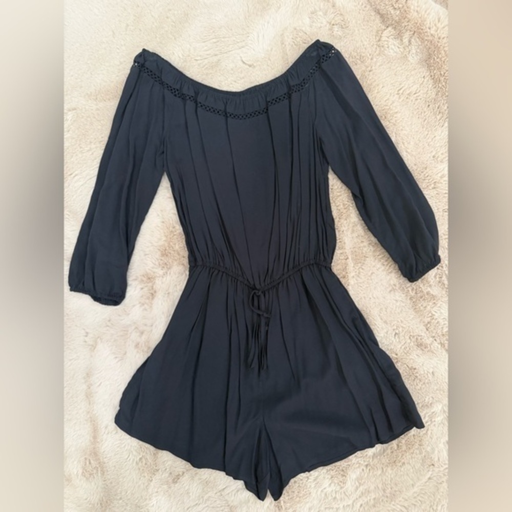 A&F Long Sleeve Black Romper- Size L